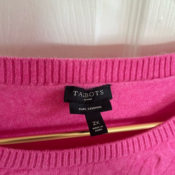 Talbots Vibrant Pink Cable Knit Sweater - Picture 2 of 8